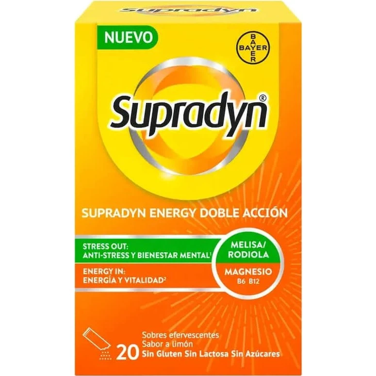 Supradyn Energy Doble Acción 20 Sobres Efervescentes Sabor Limón