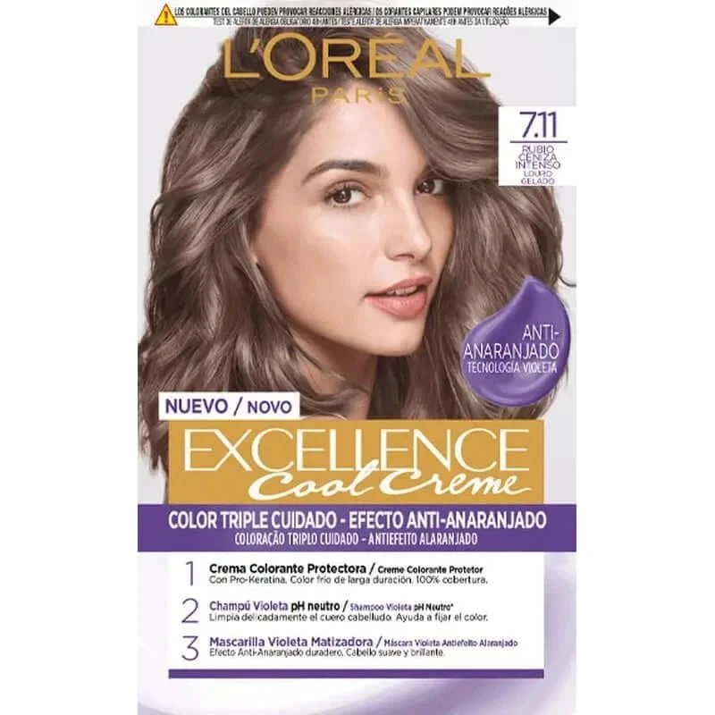L'Oréal Paris Excellence Creme Tinte Permanente 7.11 Rubio Ceniza Intenso