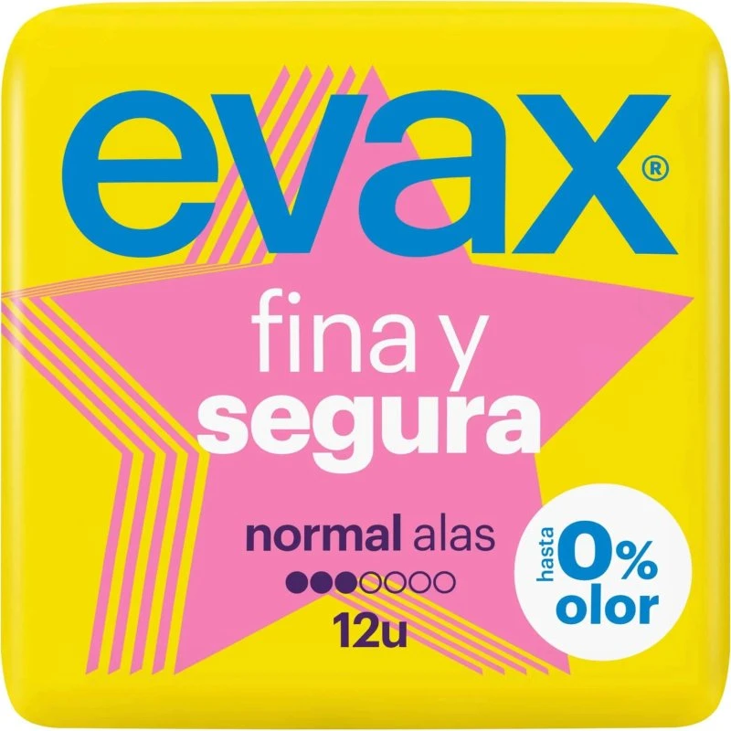 Evax Compresas Fina y Segura Normal con Alas (12 unidades)