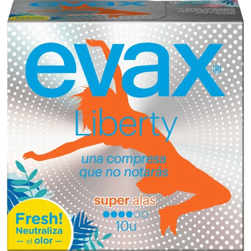 Evax Liberty Super Alas Compresas 4 Gotas (10 Unidades)
