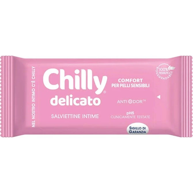 Chilly Toallitas Higiene Íntima Delicadas, 12 Unidades
