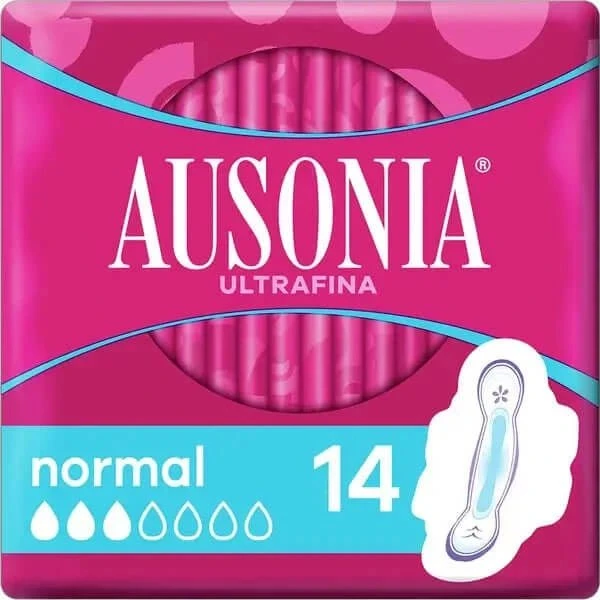 Ausonia Almohadillas Normal Ultrafinas con Alas, 14 unidades