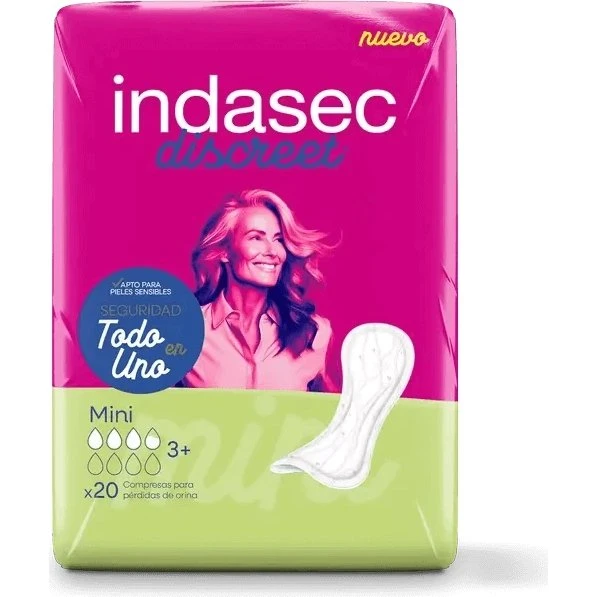 Indasec Discreet Absorbente Incontinencia Mini, 20 unidades