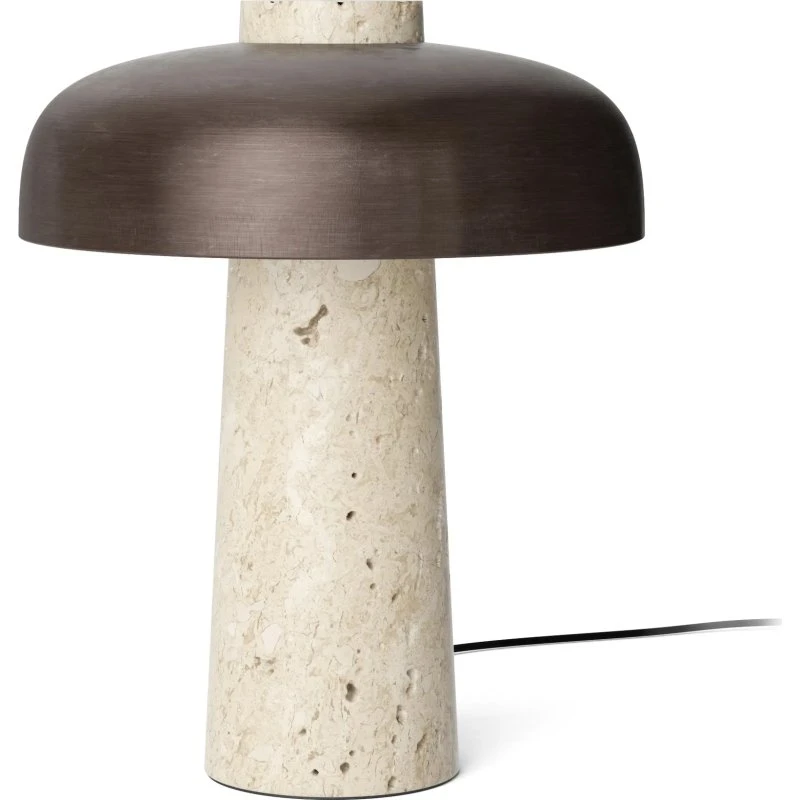 Audo Copenhagen Lámpara de Mesa LED Reverse - Travertino y Bronce