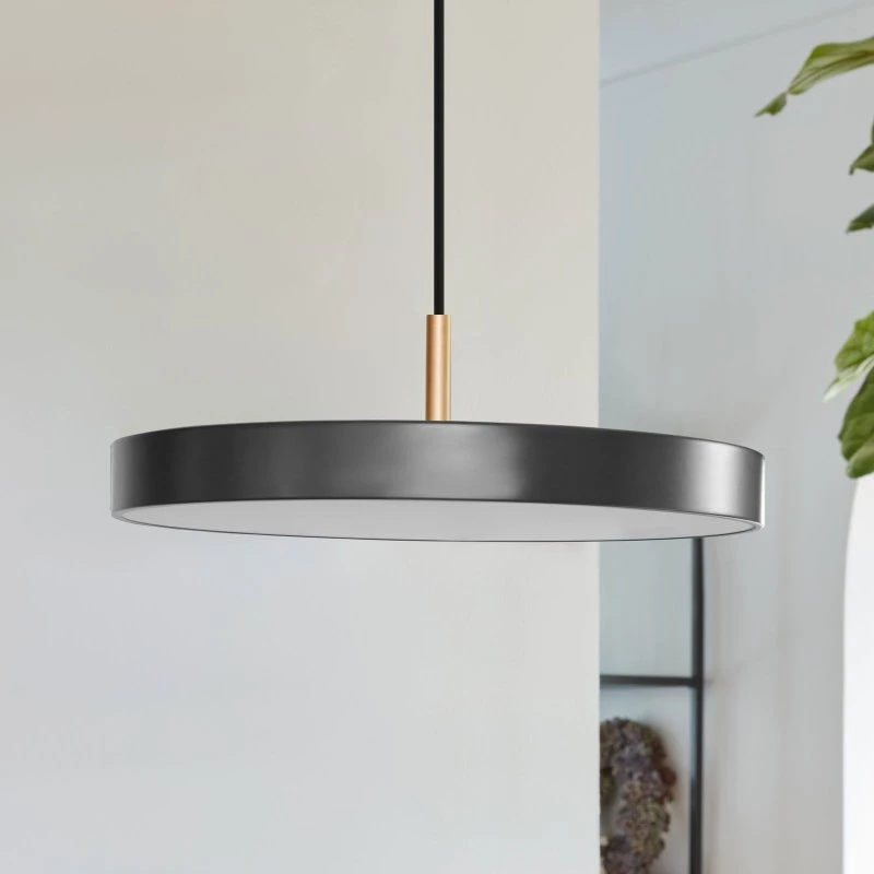 Lámpara colgante LED UMAGE Asteria Mini, antracita/latón, Ø 31 cm
