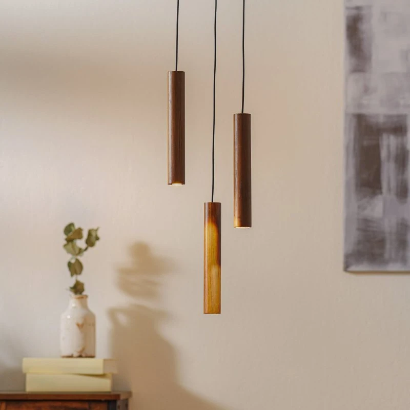 UMAGE Chimes Cluster 3 Lámpara Colgante de Roble Oscuro