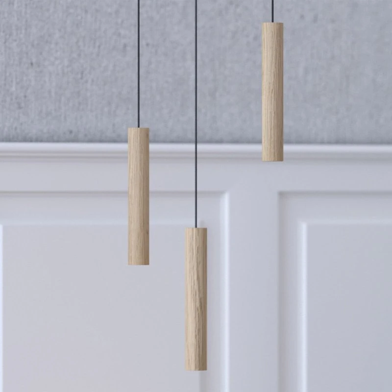 UMAGE Chimes Tall Lámpara Colgante de Roble Macizo