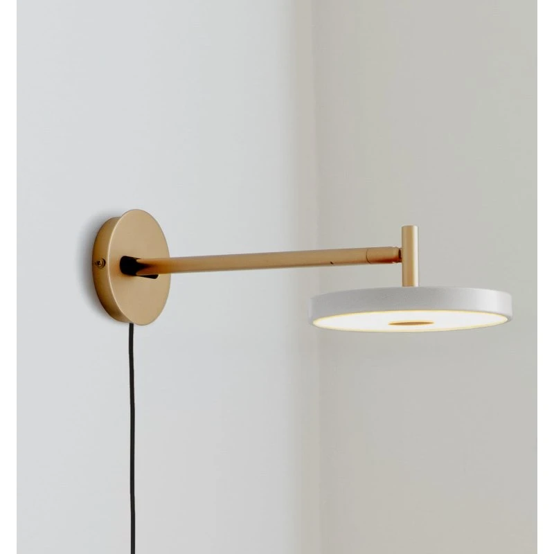 UMAGE Aplique de pared LED Asteria Short, Gris Claro/Latón