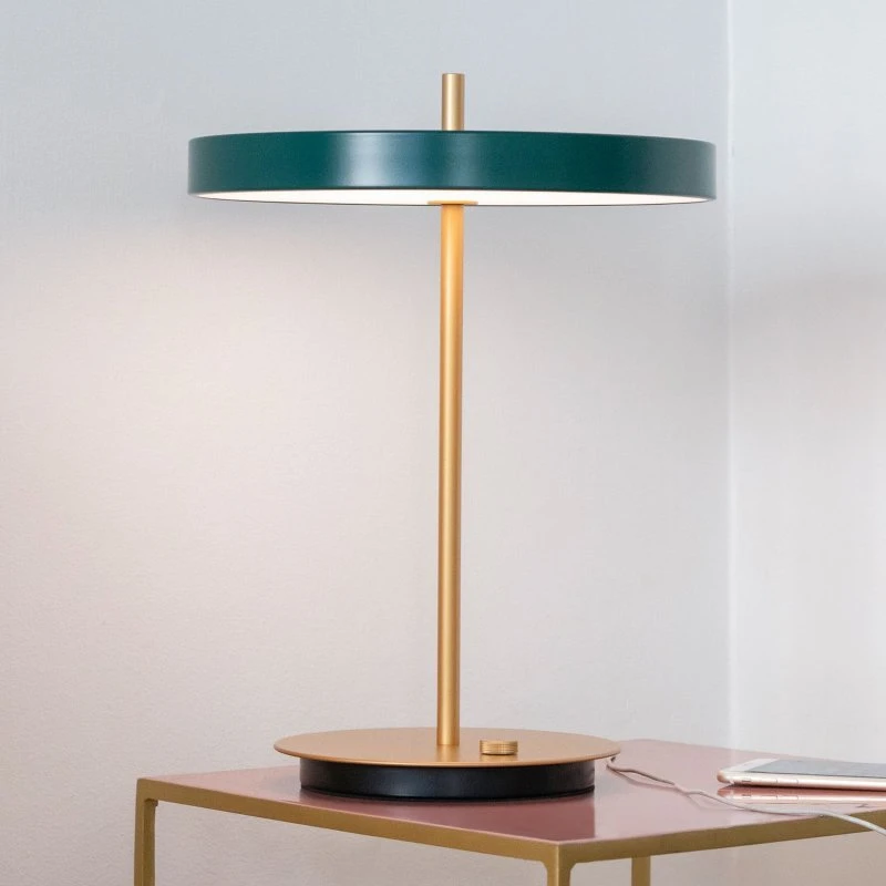 UMAGE Lámpara de mesa LED Asteria Forest Green y Latón
