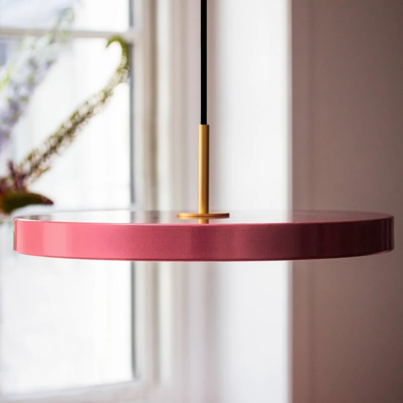 Umage Lámpara Colgante LED Asteria Medium, Rosa/Latón, Ø 43 cm