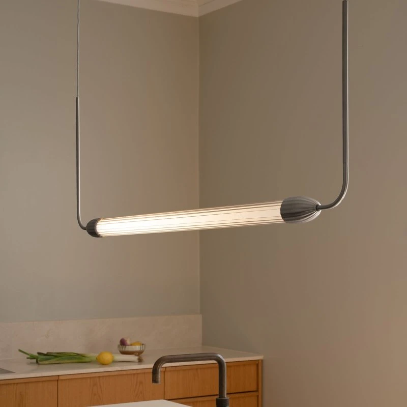 Umage Lemon Squeeze Linear Lámpara Colgante Acero Pulido 138 cm