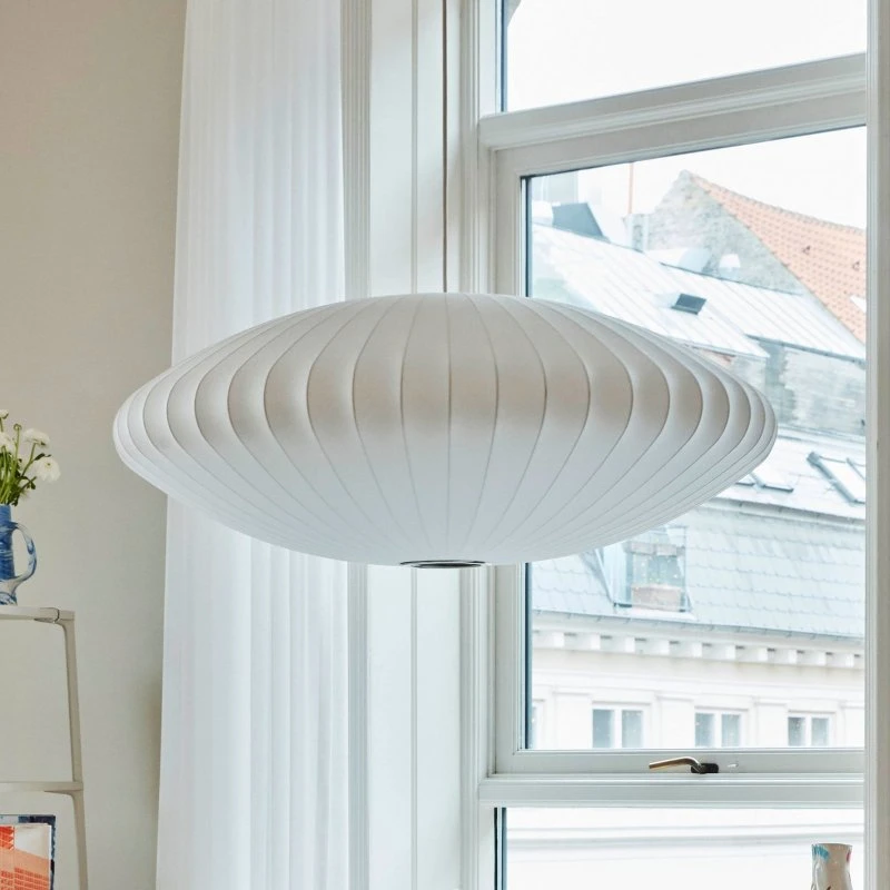 HAY Lámpara colgante Nelson Saucer Bubble L, Ø 89 cm, Blanca