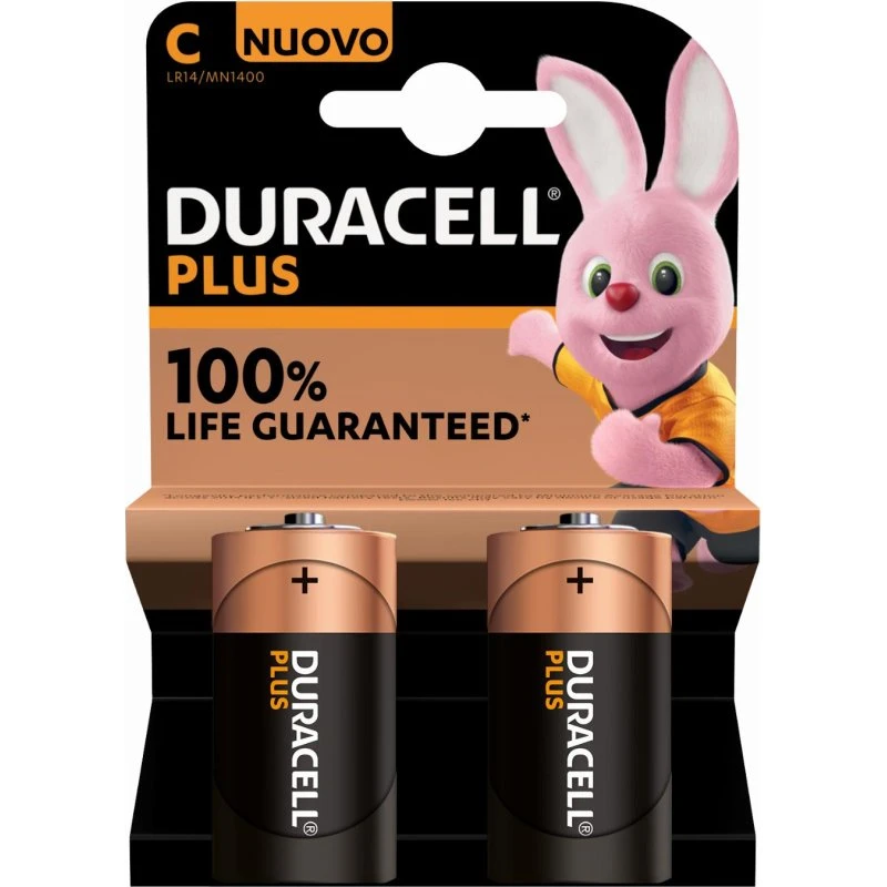Duracell Pilas Alcalinas Plus C LR14 - Pack de 2 Unidades