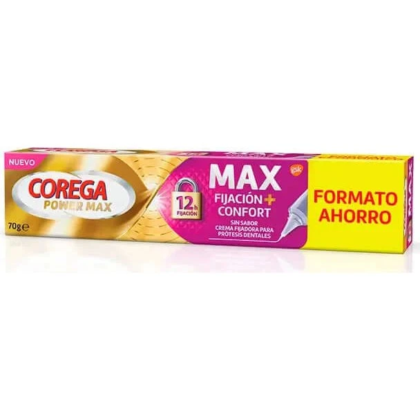 Corega Max Fijación + Confort Sin Sabor 70g