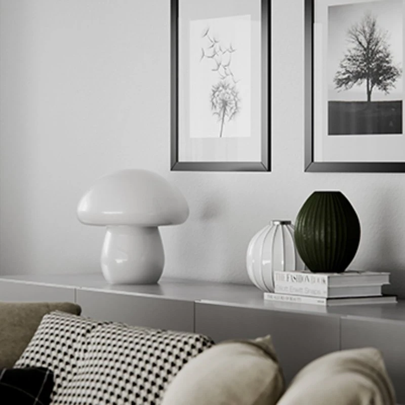 By Rydéns Lámpara de Sobremesa Mira Mushroom H30 Blanca