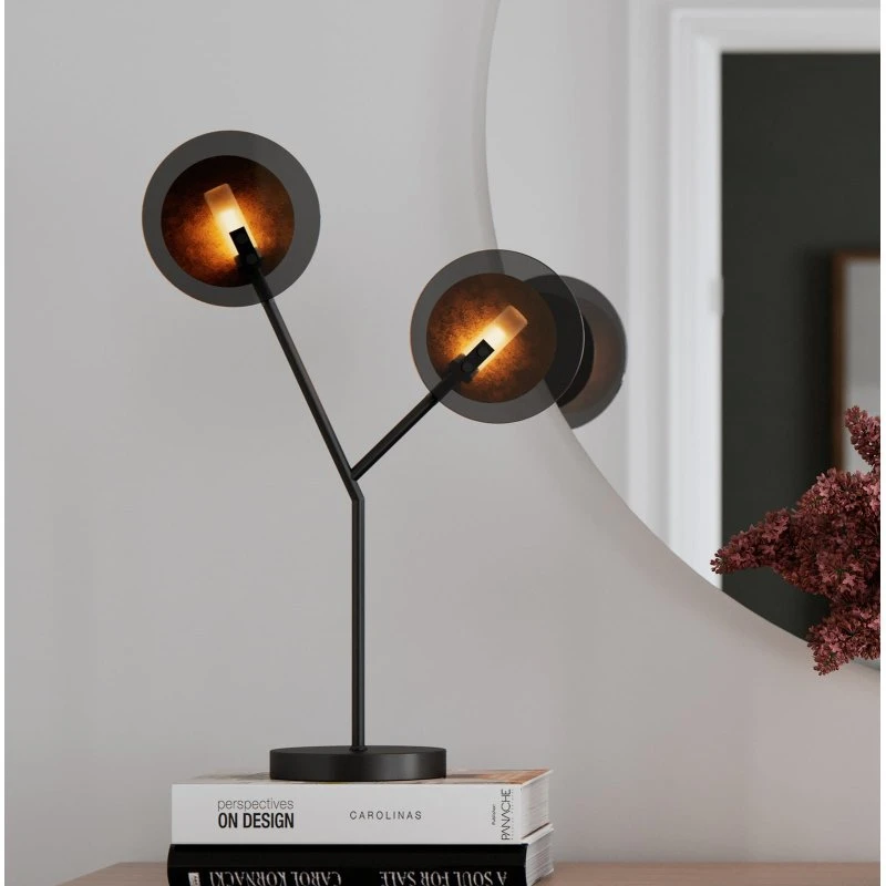 By Rydéns Lámpara de Mesa Turno Negro y Dorado - 59 cm