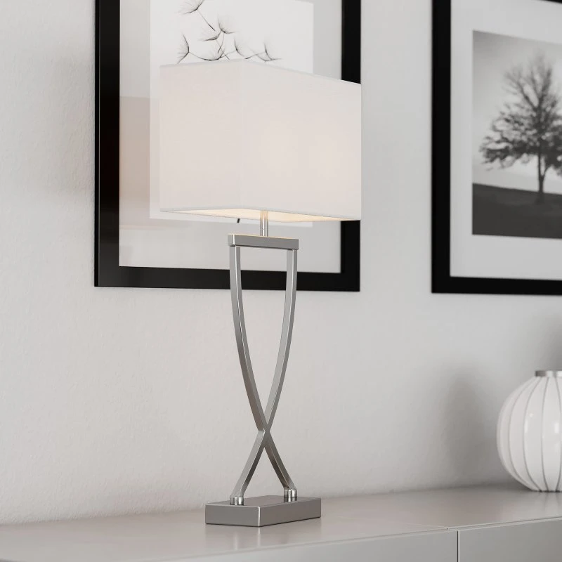 By Rydéns Lámpara de mesa Omega Cromo/Blanco 52cm