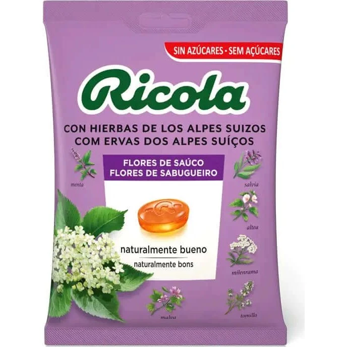 Ricola Caramelos de Flor de Saúco Sin Azúcar 70g