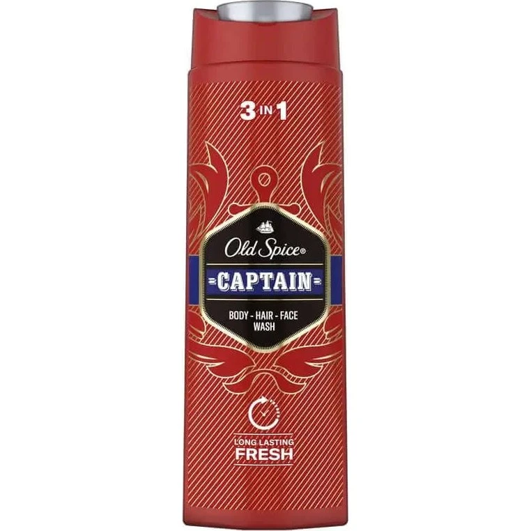 Old Spice Captain 2 en 1 Champú y Gel de Ducha 400ml
