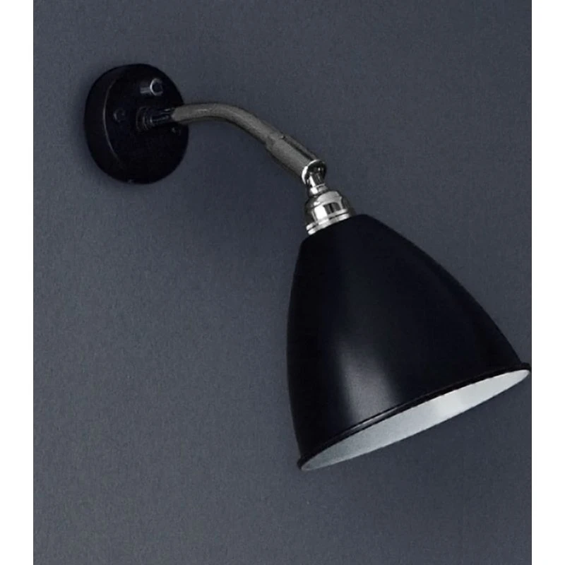 Gubi Aplique de pared Bestlite BL7, negro/cromo, Ø 16 cm