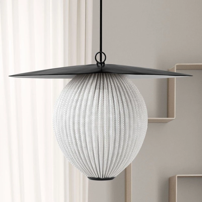 GUBI Lámpara Colgante Satellite M Blanco - Diseño Mathieu Matégot