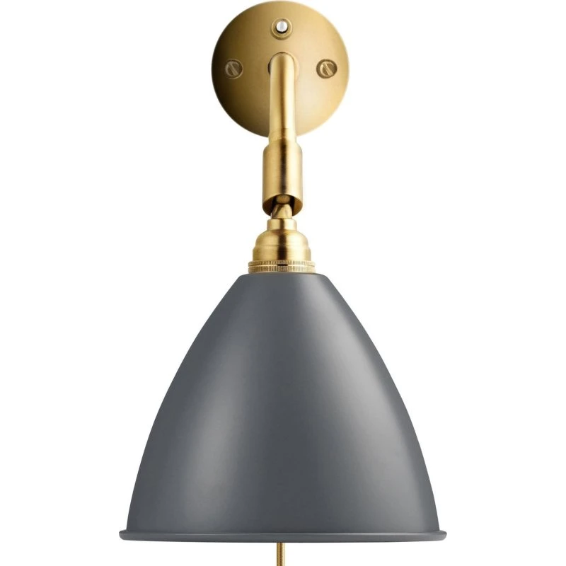 Gubi Bestlite BL7 Aplique de Pared Gris y Latón, Ø 16 cm