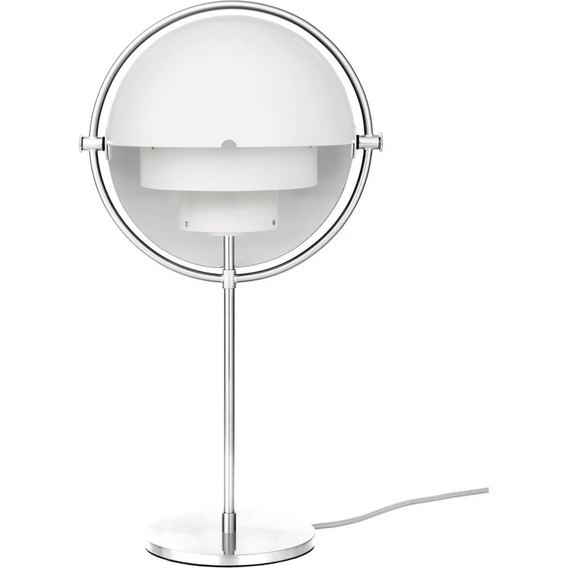 Gubi Lite Lámpara de Mesa Multi-Lite Cromo y Blanco, 50 cm