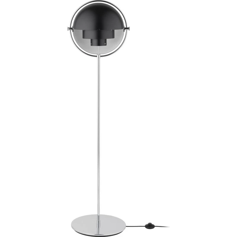 Gubi Lámpara de Pie Lite Multi-Lite Cromo y Antracita 148 cm