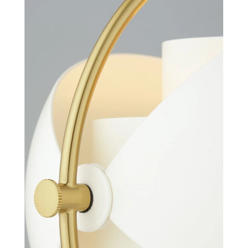Gubi Lite Multi-Lite Lámpara de Mesa Latón y Blanco, 50 cm