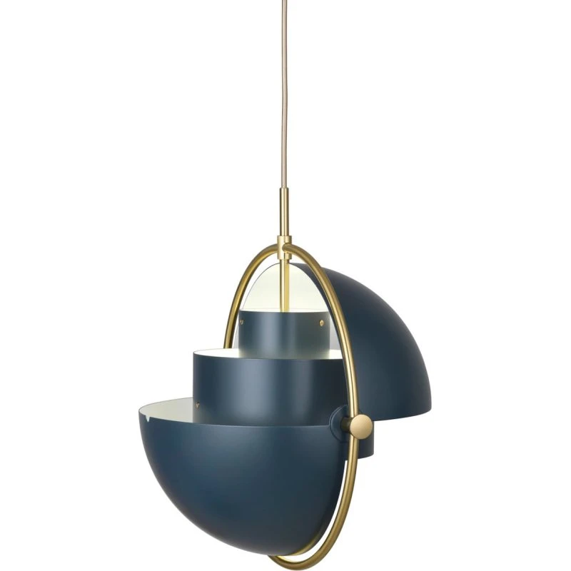 Gubi Lite Lámpara Colgante Multi-Lite Ø 36 cm - Latón y Azul Oscuro