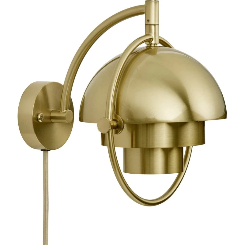 Gubi Multi-Lite Aplique de Pared en Latón con Pantalla Ajustable