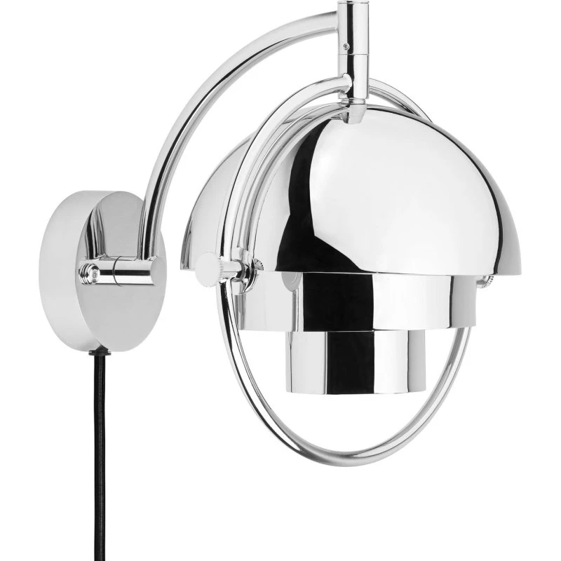 Gubi Multi-Lite Aplique de Pared Cromado con Pantalla Ajustable