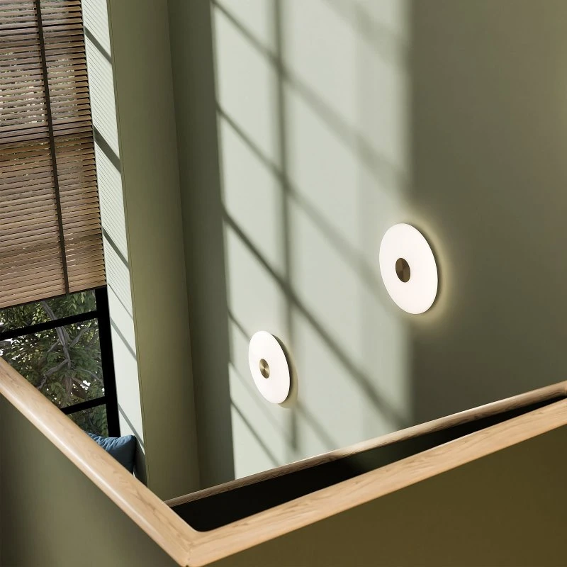 Northern Aplique de Pared LED Glint, Ø 25 cm, Cristal Blanco Opalino