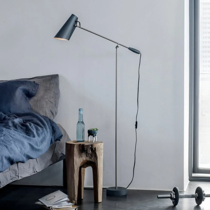 Northern Birdy Lámpara de Pie Gris - Diseño Modernista