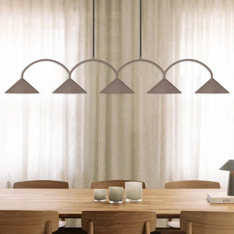 Globen Lighting Lámpara colgante CURVE marrón 5 luces, 165 cm