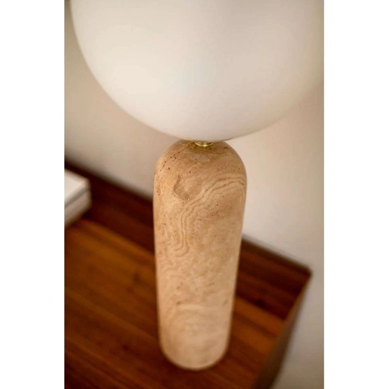 Globen Lighting Lámpara de Mesa Torrano de Travertino y Cristal