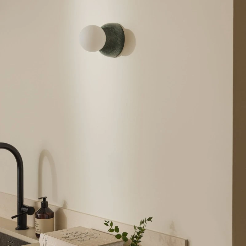 Globen Lighting Aplique de pared Torrano 13 cm Verde y Mármol IP44