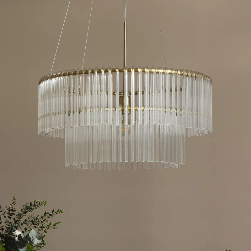 Globen Lighting Lámpara colgante HOOK 60 de cristal transparente