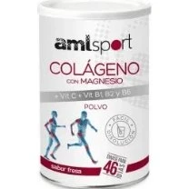 Amlsport Colágeno con Magnesio, Vitamina C, B1, B2 y B6 Sabor Fresa 350g