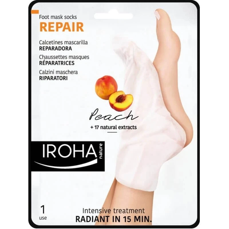 Iroha Mascarilla-calcetín regeneradora para pies y uñas, 2 x 9 ml