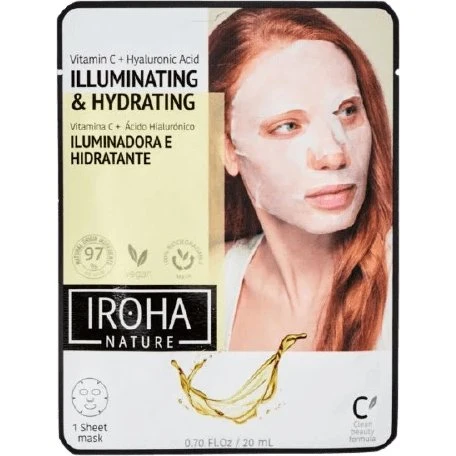 Iroha Mascarilla Facial Iluminadora con Vitamina C y Ácido Hialurónico