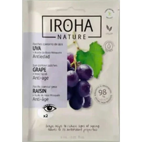 Iroha Nature Parches Oculares Antiedad con Extracto de Uva