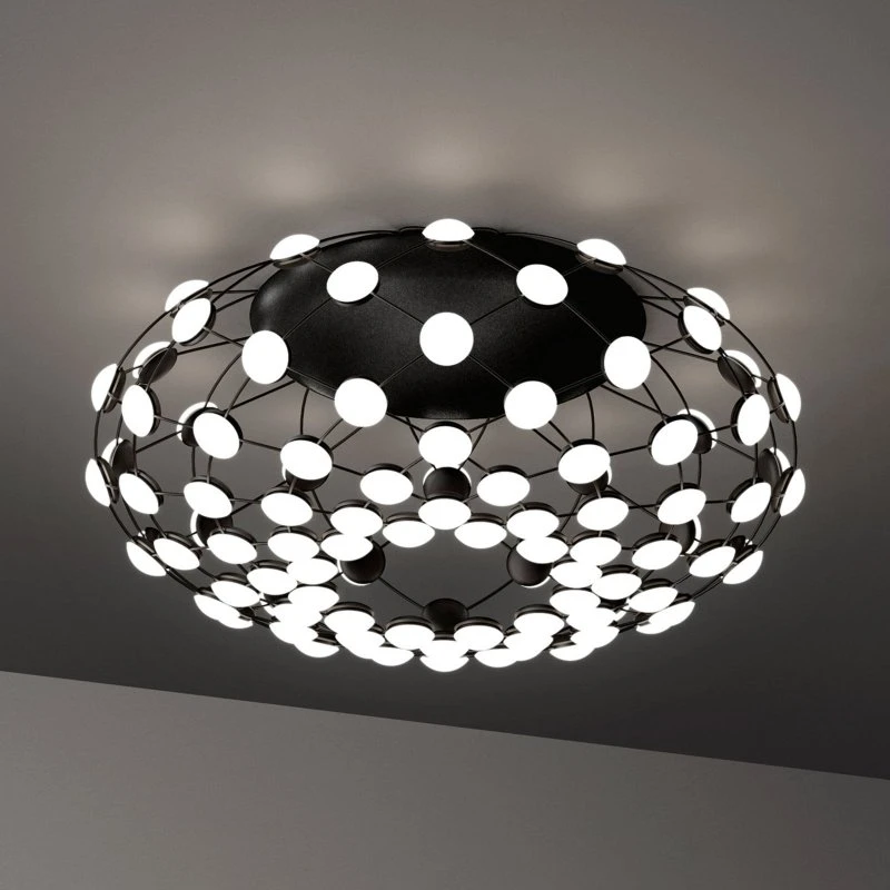 Luceplan Mesh Lámpara de Techo LED Ø72xH32 Black