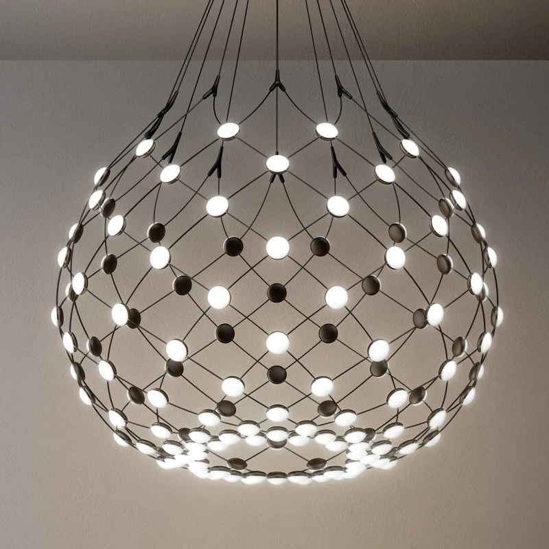 Luceplan Lámpara colgante LED Mesh Ø 80 cm - Negro