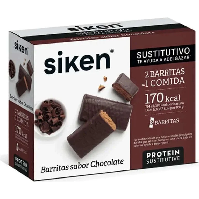 Siken Barritas de Chocolate Sustitutivo de Comida - 8 Unidades