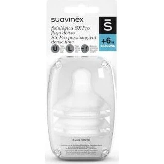 Suavinex Tetinas Biberón SX Pro Flujo Denso, 6 meses+, 2 unidades