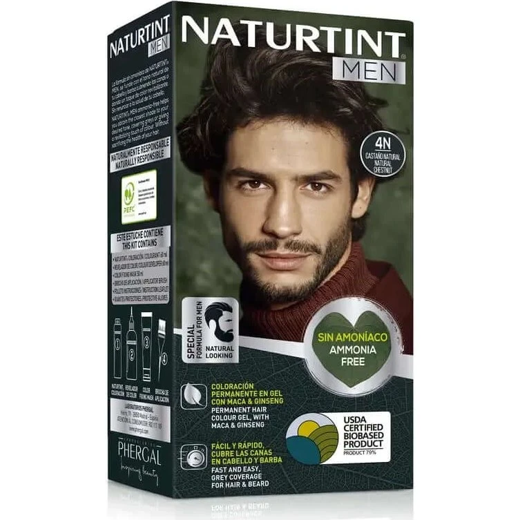 Naturtint Men Tinte Permanente para Cabello y Barba 4N Marrón Natural