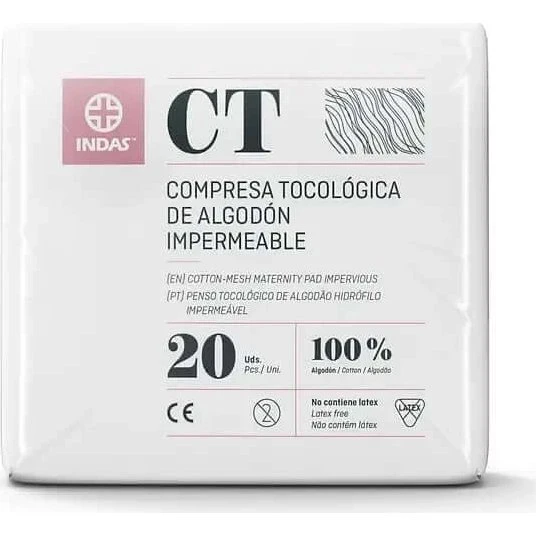Almohadilla de Algodón Impermeable para Maternidad Indasec (20 ud.)