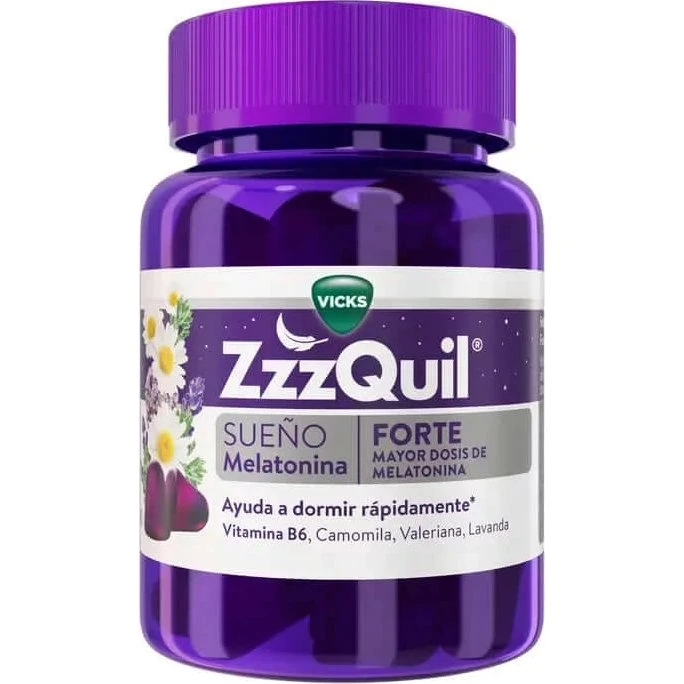 Vicks ZzzQuil Forte Melatonina 1.9mg 30 Gummies Sabor Frutos del Bosque