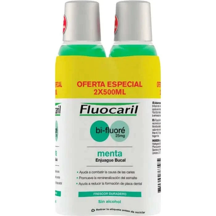 Fluocaril Colutorio Bi-Fluore Duplo 2 x 500ml + Pasta de Dientes